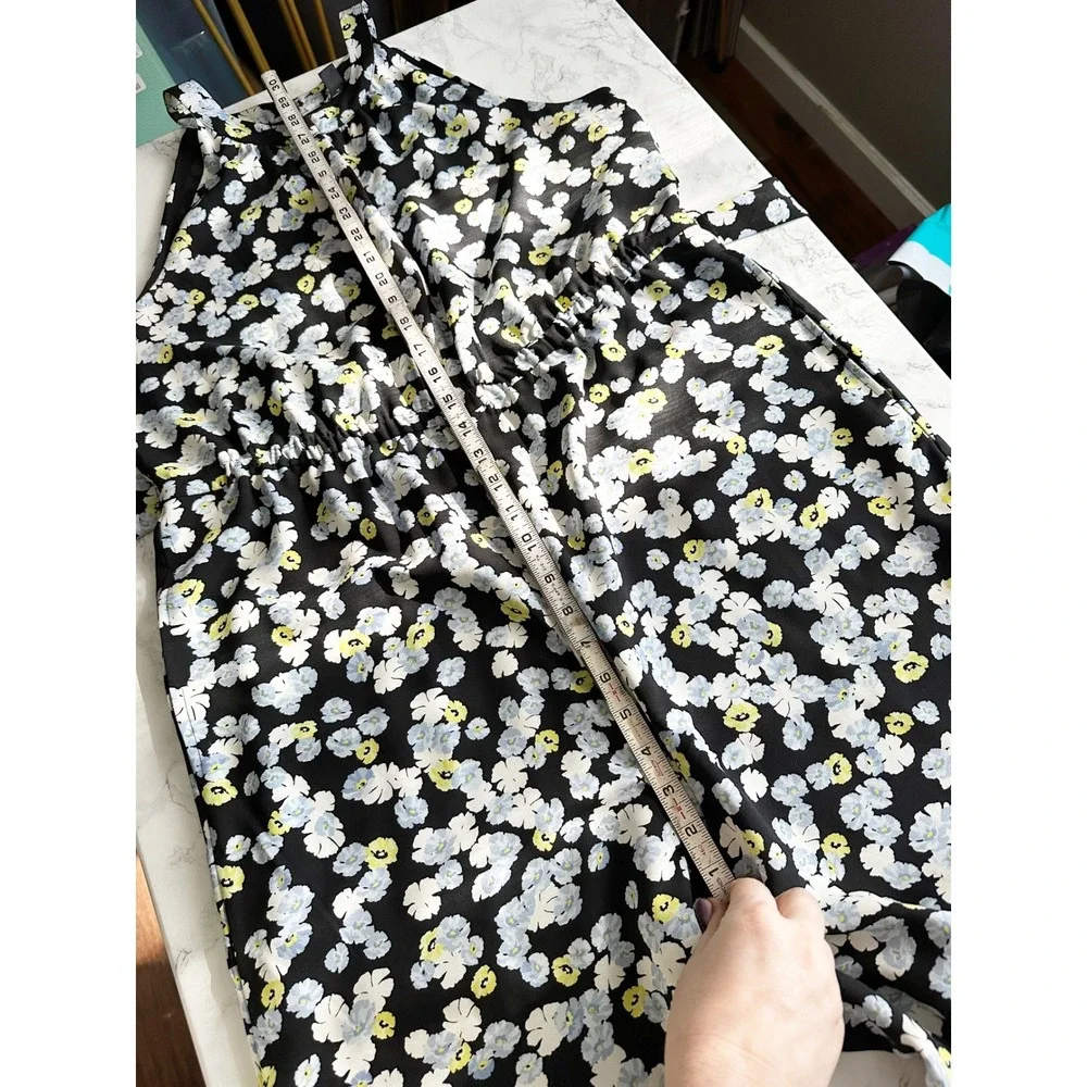 Ann Taylor Sleeveless Floral Self Tie Belt Halter Jumpsuit Women's Size 14